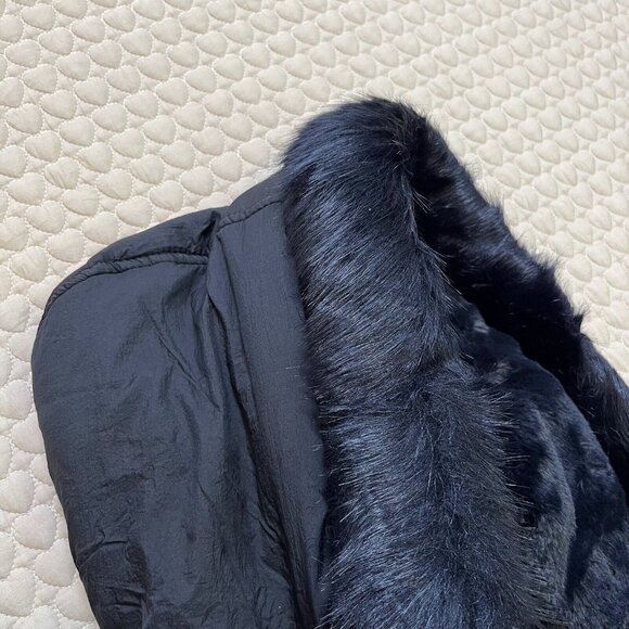 NWOT Debenhams Collection Mens Hood Chevron Quilted Puffer Coat Size 22 XL Navy - Picture 5 of 15